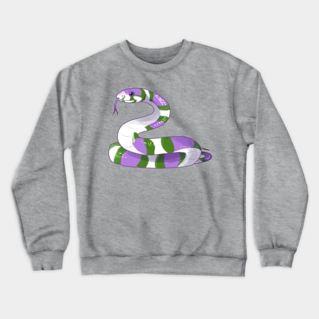 Genderqueer Snake Crewneck Sweatshirt by candychameleon